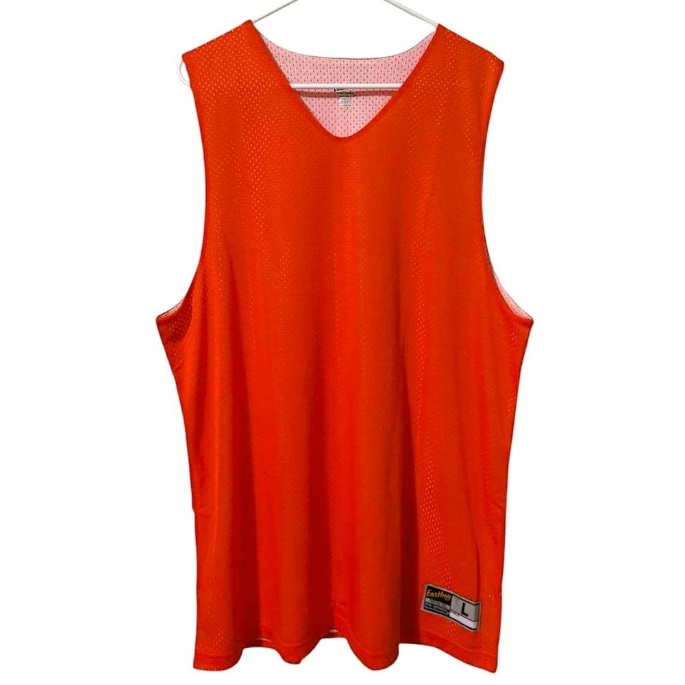 Eastboy Women's Large Orange White Reversible Sleeveless Training Jersey